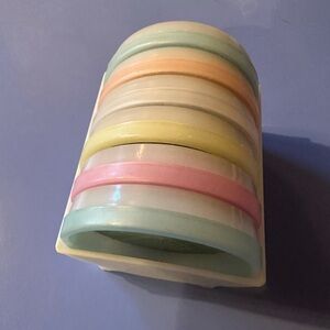 Vintage Pastel Tupperware Coaster Set In Cradle